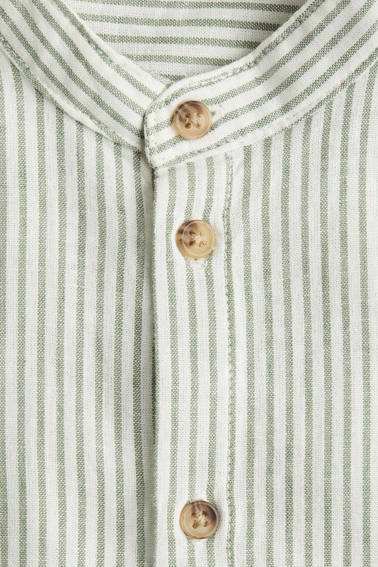 H&M Camisa Mao En Mezcla De Lino - Azul Marino - NIÑOS