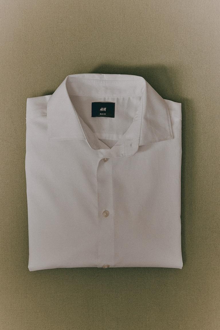 H&M Camisa Slim Fit - Azul Claro - HOMBRE