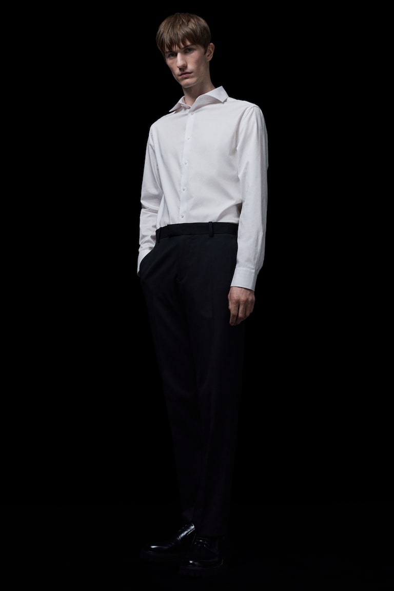 H&M Camisa Slim Fit - Negro - HOMBRE