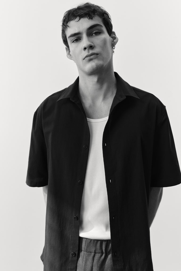 H&M Camisa texturizada Regular Fit - Crema - HOMBRE