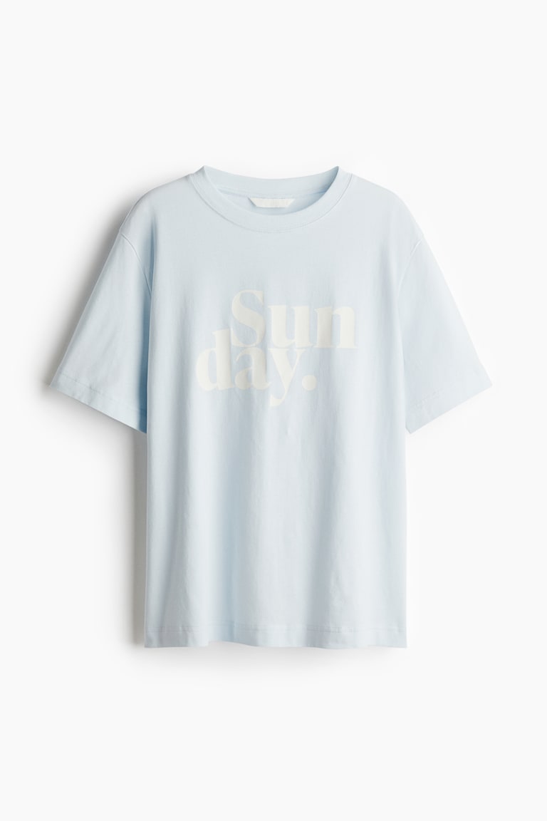 H&M Camiseta Con Estampado - Blanco/Clementia - MUJER