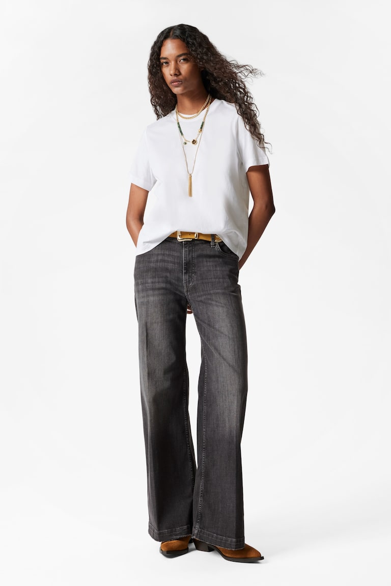 H&M Camiseta De Cuello Redondo - Negro - MUJER