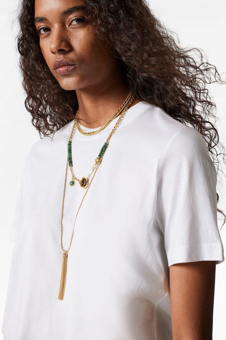 H&M Camiseta De Cuello Redondo - Rosa Claro - MUJER