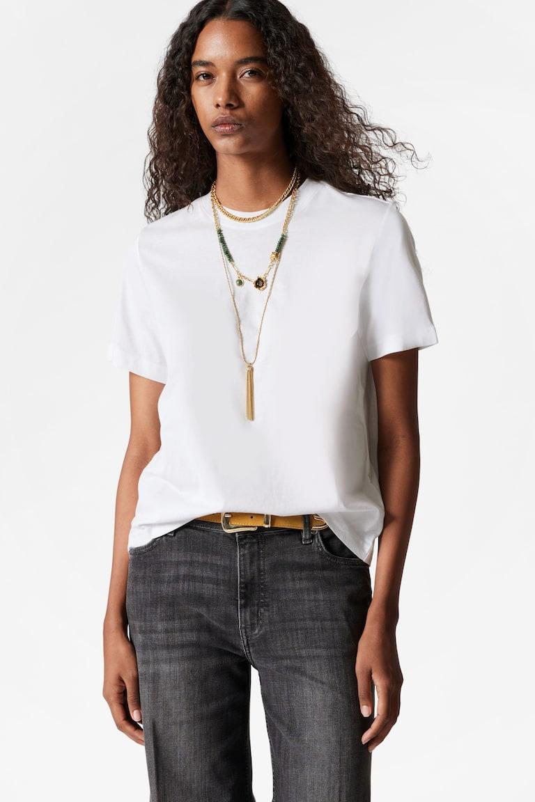 H&M Camiseta De Cuello Redondo - Rosa Claro - MUJER