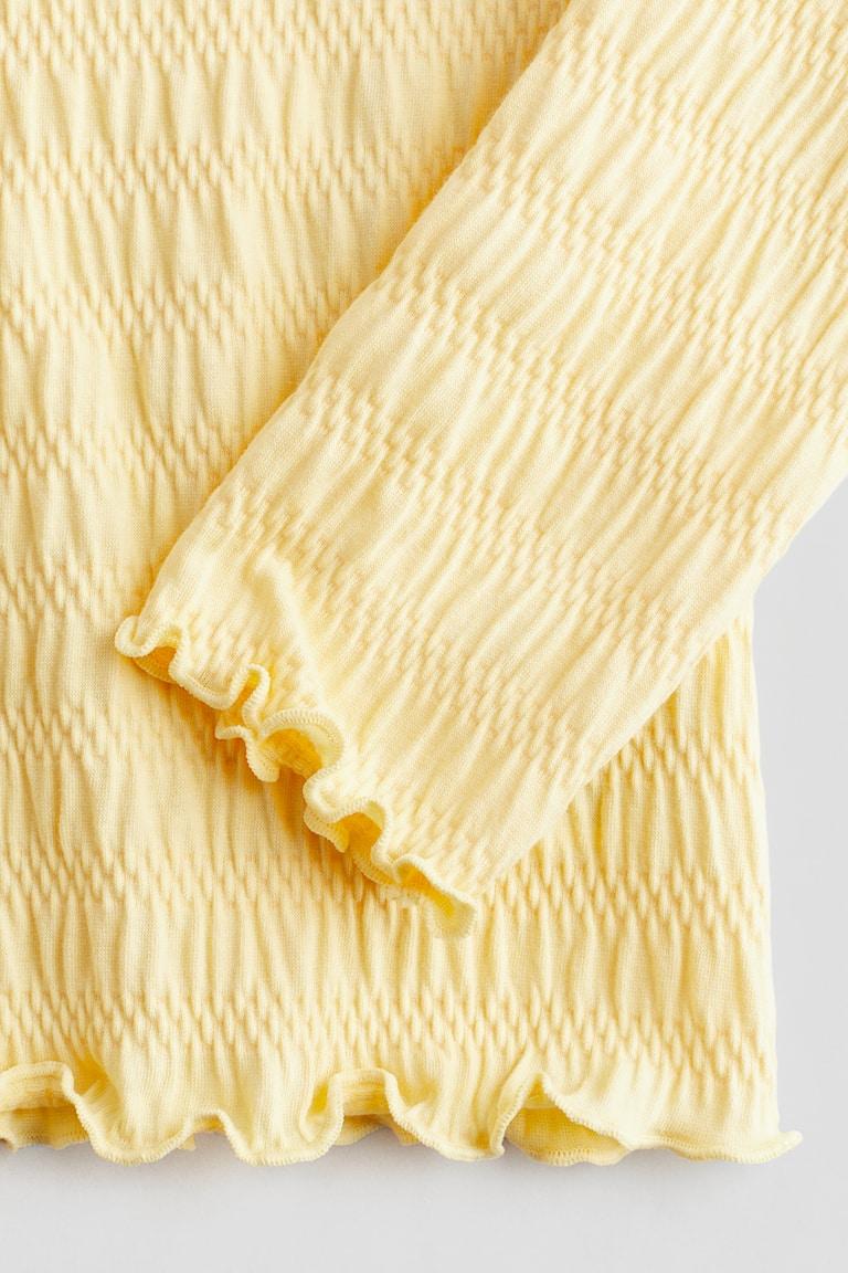 H&M Camiseta Fruncida De Punto - Blanco - NIÑOS