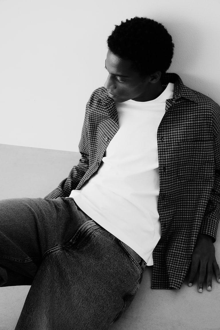 H&M Camiseta Loose Fit - Blanco - HOMBRE