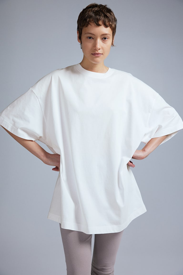 H&M Camiseta Oversize - Blanco - MUJER