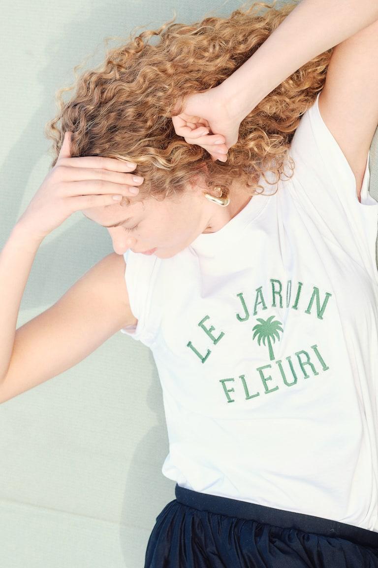 H&M Camiseta Oversize - Blanco/Oui - MUJER