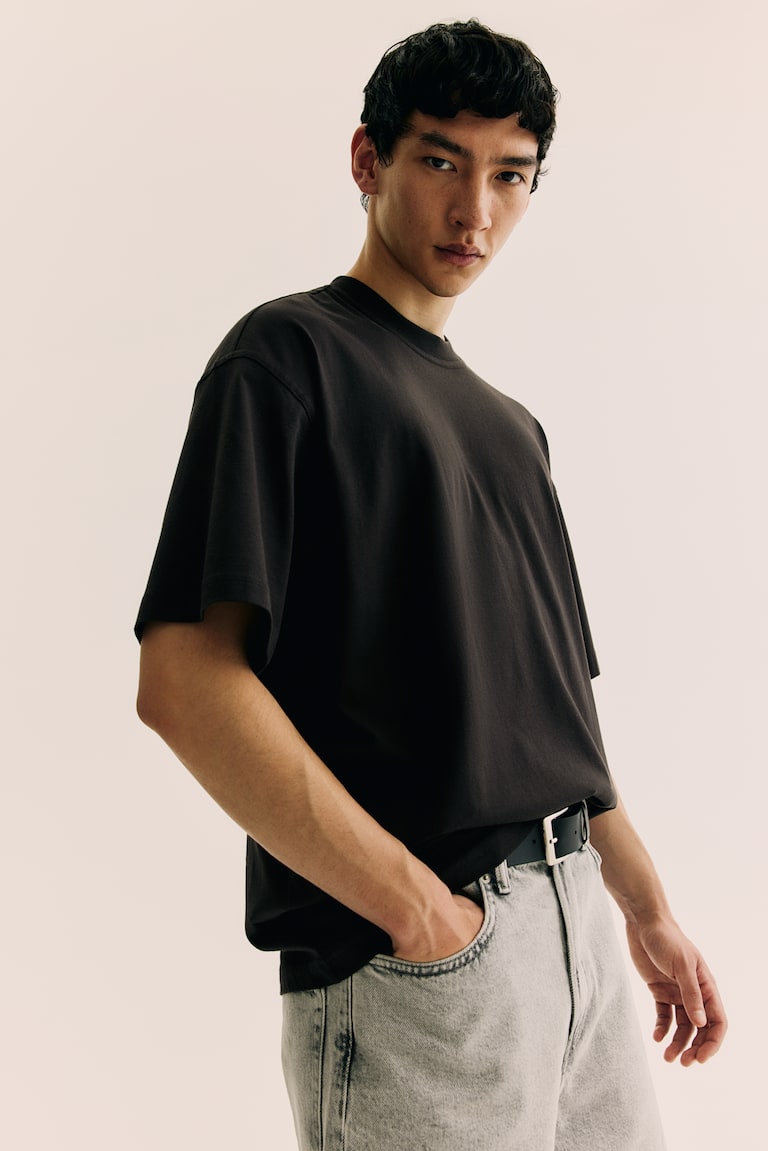 H&M Camiseta Oversized Fit - Negro - HOMBRE