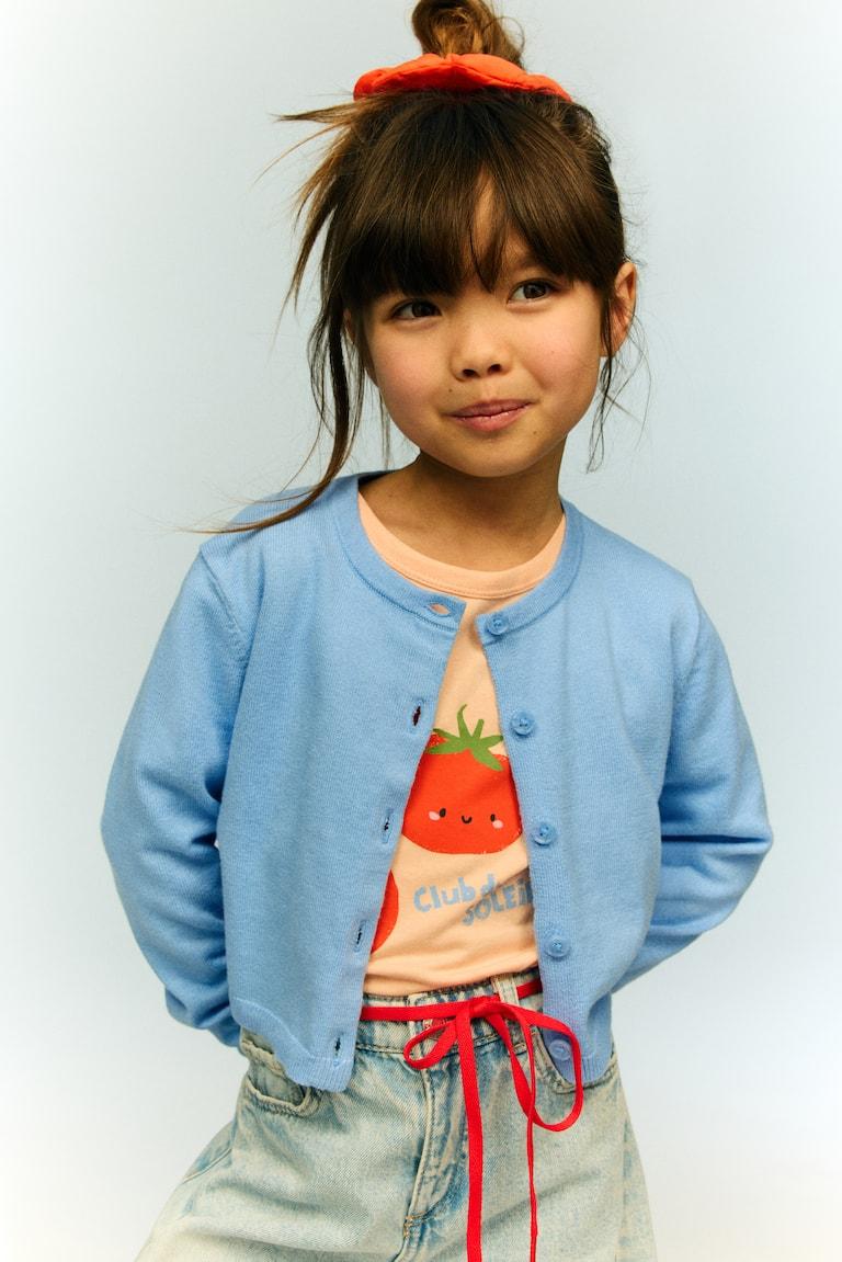 H&M Cárdigan de algodón - Blanco/Azul marino - NIÑOS