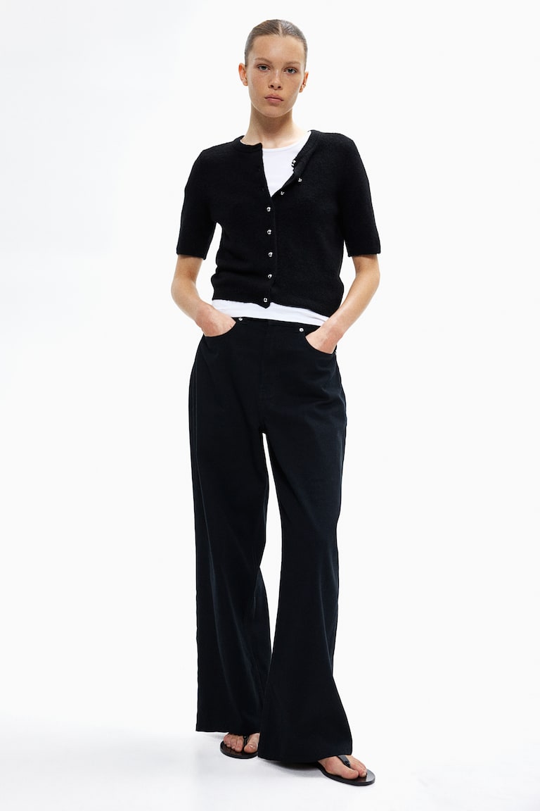 H&M Cárdigan de punto - Gris oscuro jaspeado - MUJER