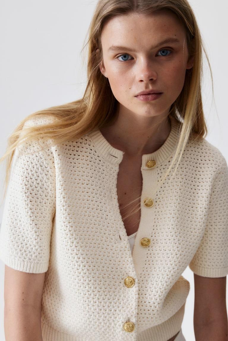 H&M Cárdigan en punto con textura - Burdeos - MUJER