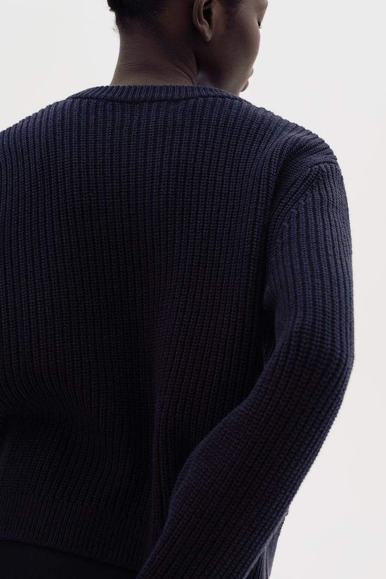 H&M Cárdigan En Punto De Canalé - Azul Marino - MUJER