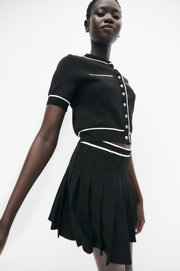 H&M Cárdigan en punto tupido - Negro - MUJER