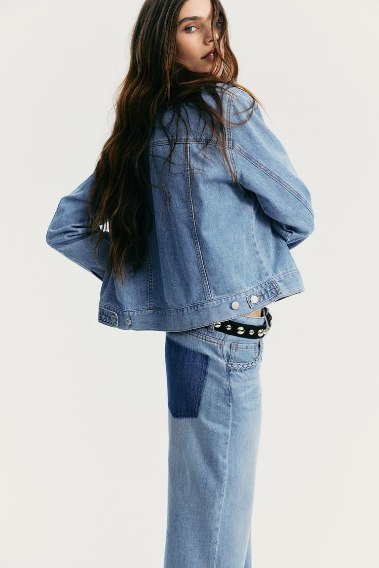 H&M Cazadora denim - Azul denim claro - MUJER