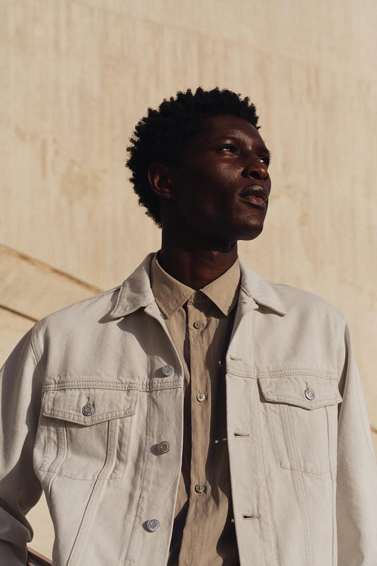 H&M Cazadora Denim Regular Fit - Beige Claro - HOMBRE