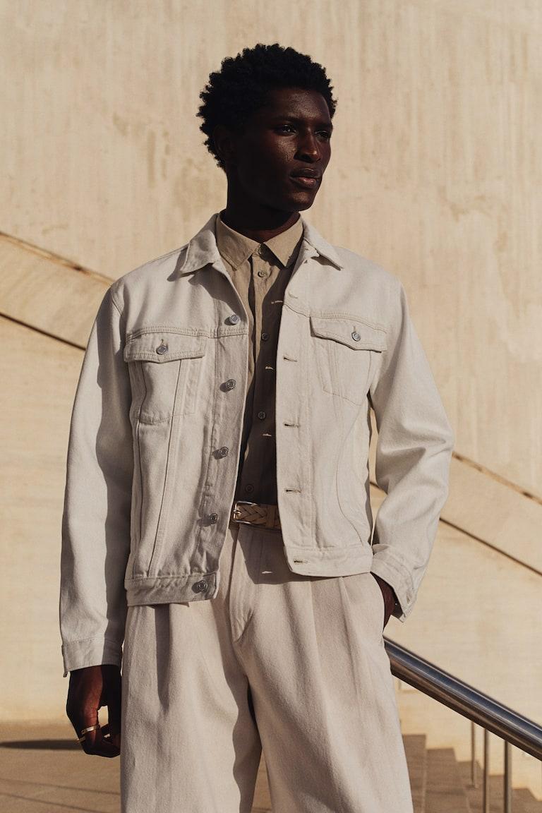 H&M Cazadora denim Regular Fit - Beige claro - HOMBRE