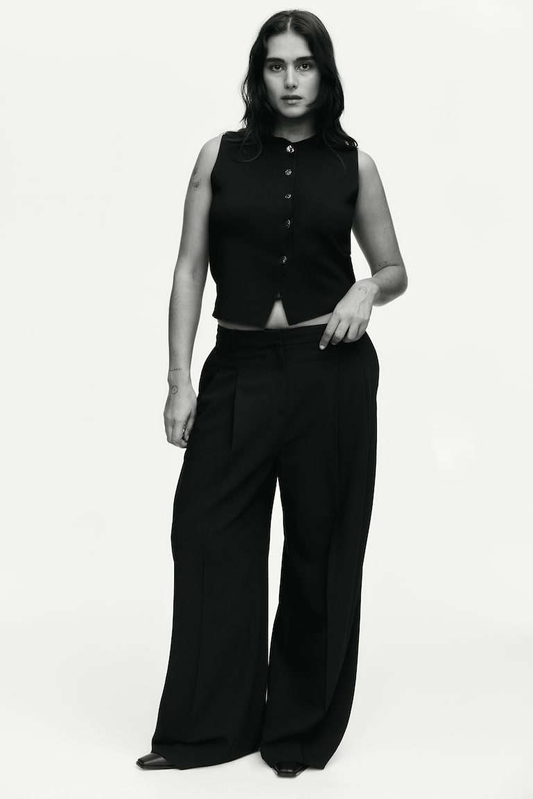 H&M Chaleco de punto - Crema - MUJER