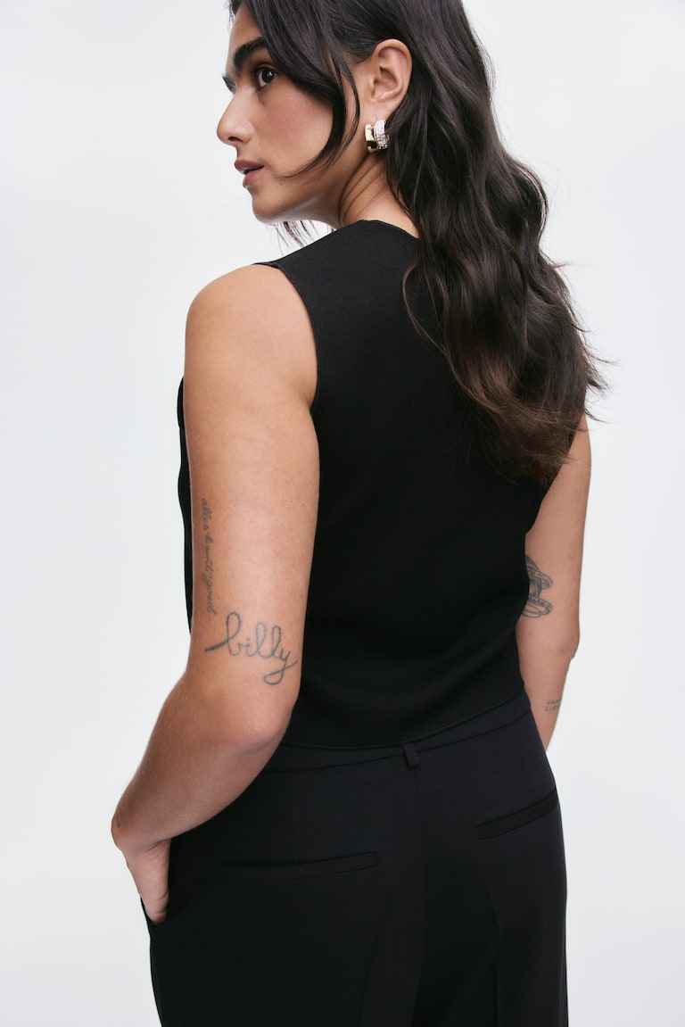 H&M Chaleco De Punto - Marrón Oscuro - MUJER