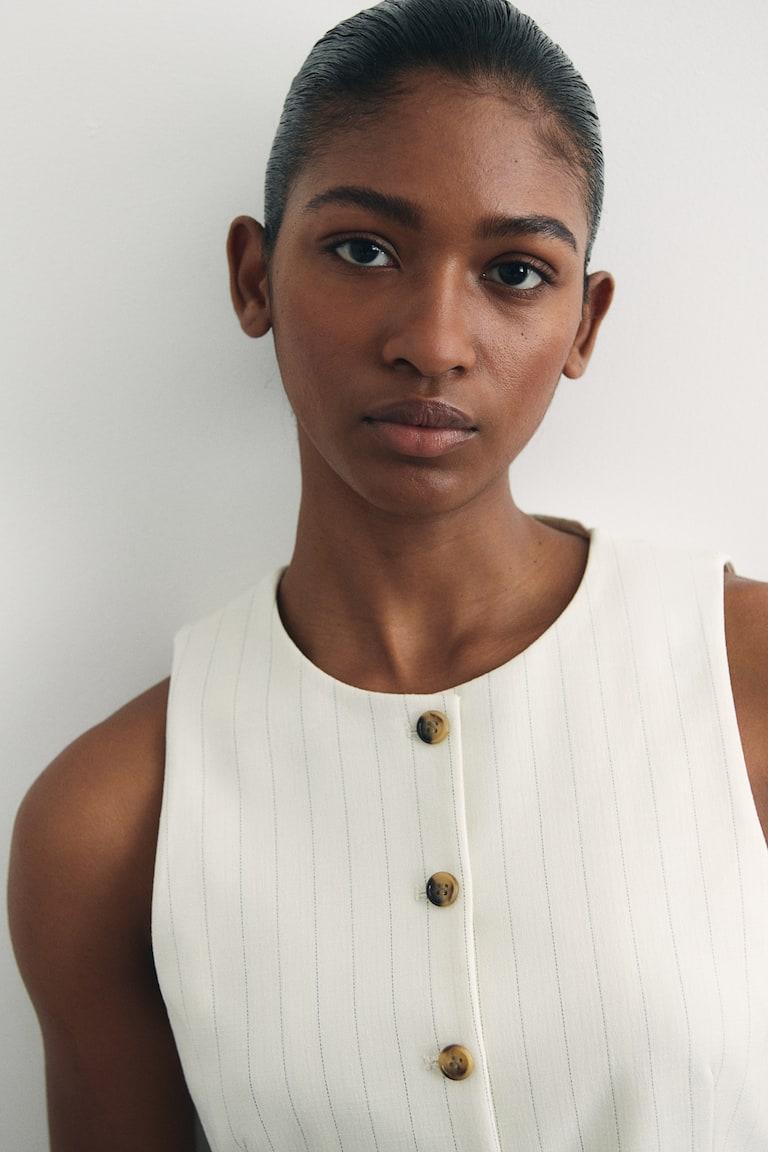 H&M Chaleco de traje largo - Azul oscuro/Rayas - MUJER