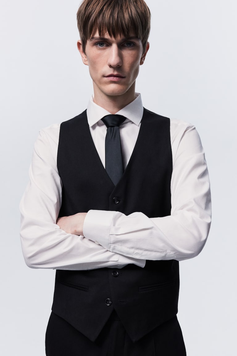 H&M Chaleco de traje Slim Fit - Azul marino - HOMBRE