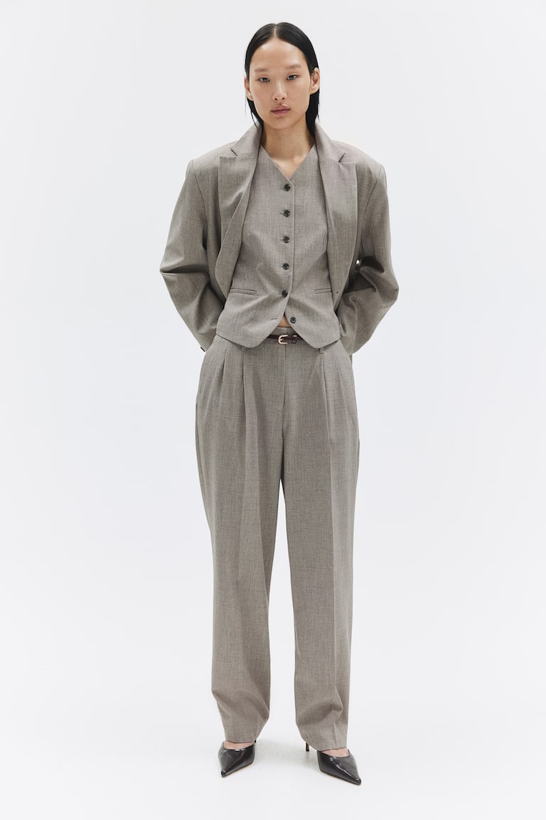 H&M Chaleco Sastre De Traje - Beige Grisáceo - MUJER