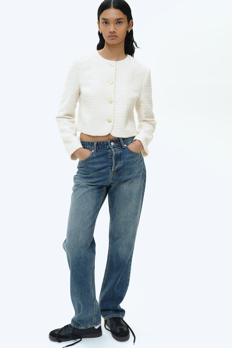 H&M Chaqueta corta en bouclé - Crema - MUJER