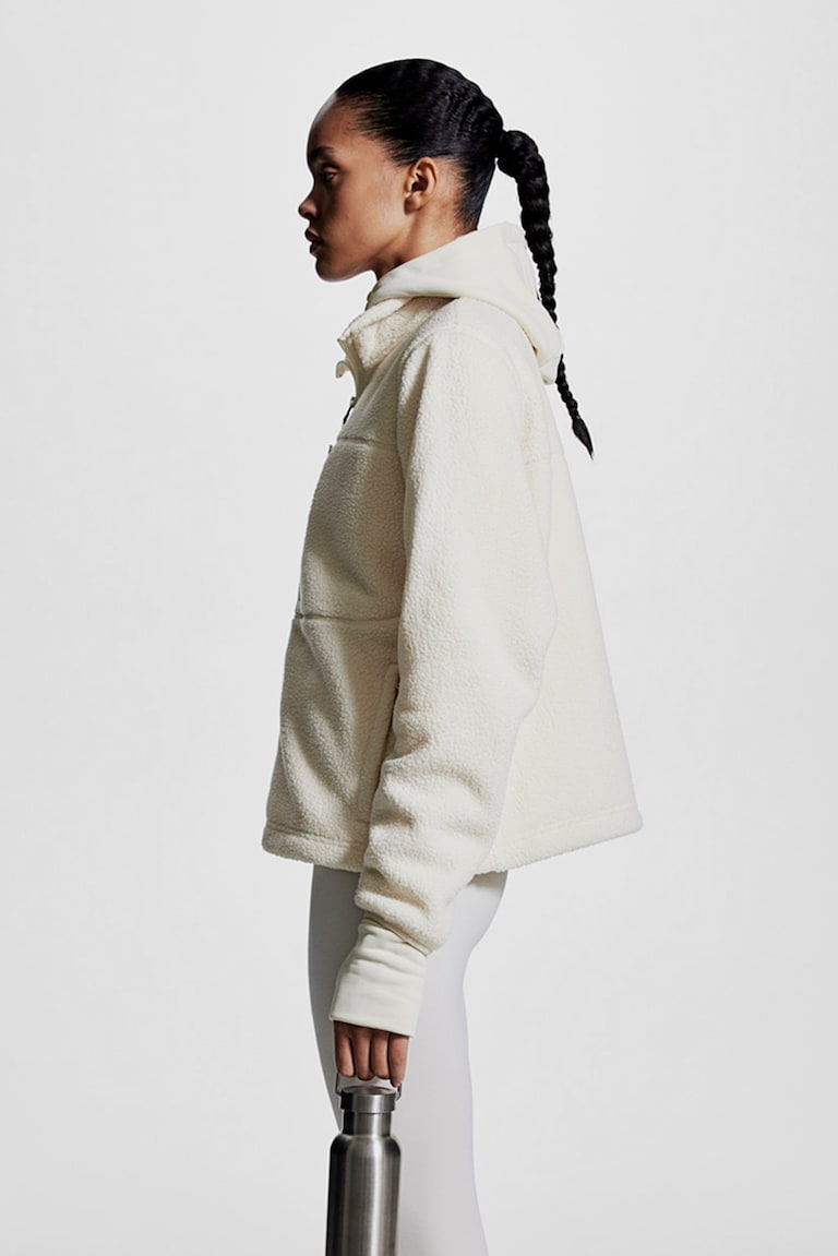 H&M Chaqueta De Deporte En Borreguito - Crema - MUJER