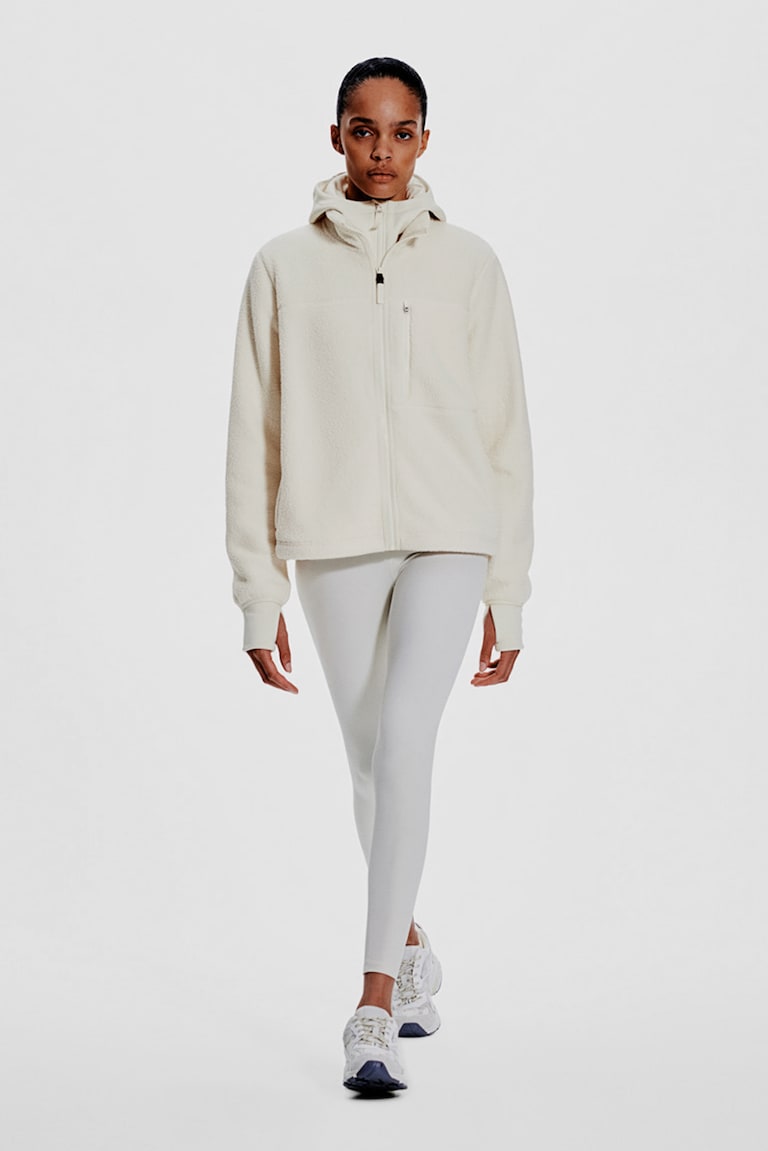 H&M Chaqueta de deporte en borreguito - Crema - MUJER