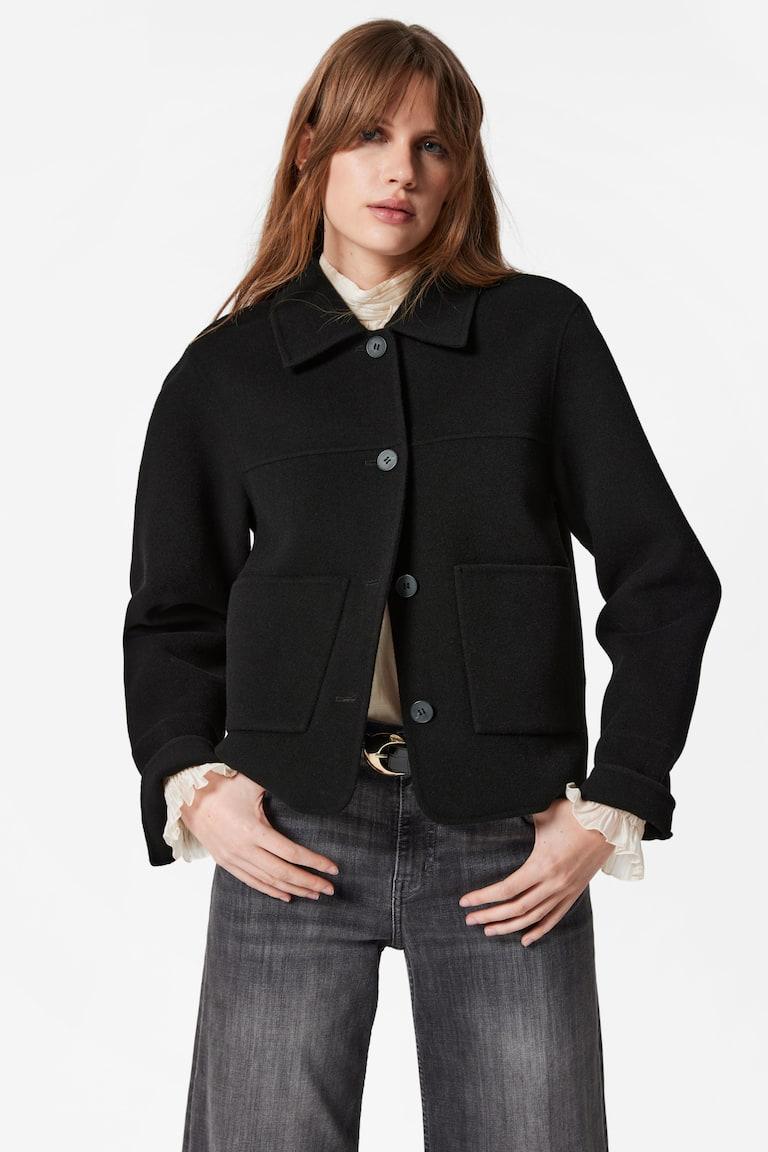 H&M Chaqueta De Lana Con Cuello - Beige - MUJER