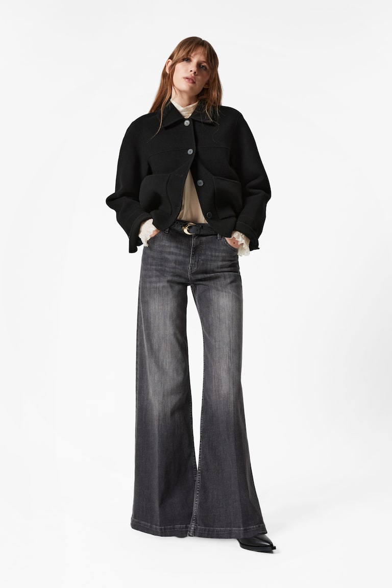 H&M Chaqueta de lana con cuello - Beige - MUJER