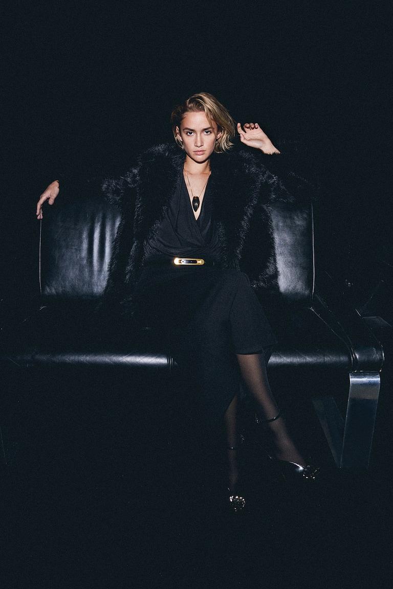 H&M Chaqueta Efecto Pelo - Negro - MUJER