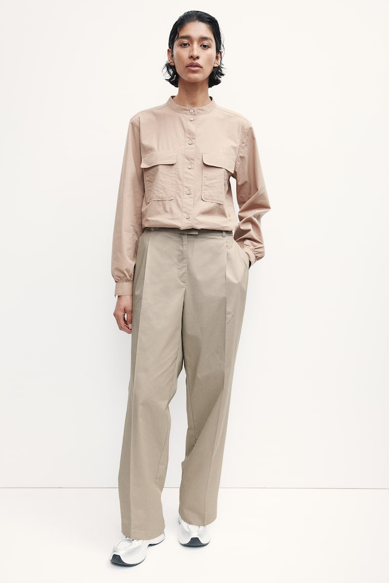 H&M Chinos Con Raya - Beige - MUJER