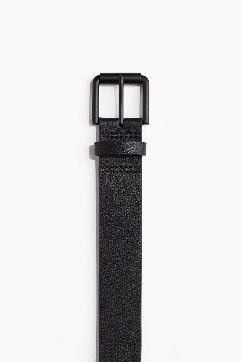 H&M Cinturón De Piel - Negro - HOMBRE