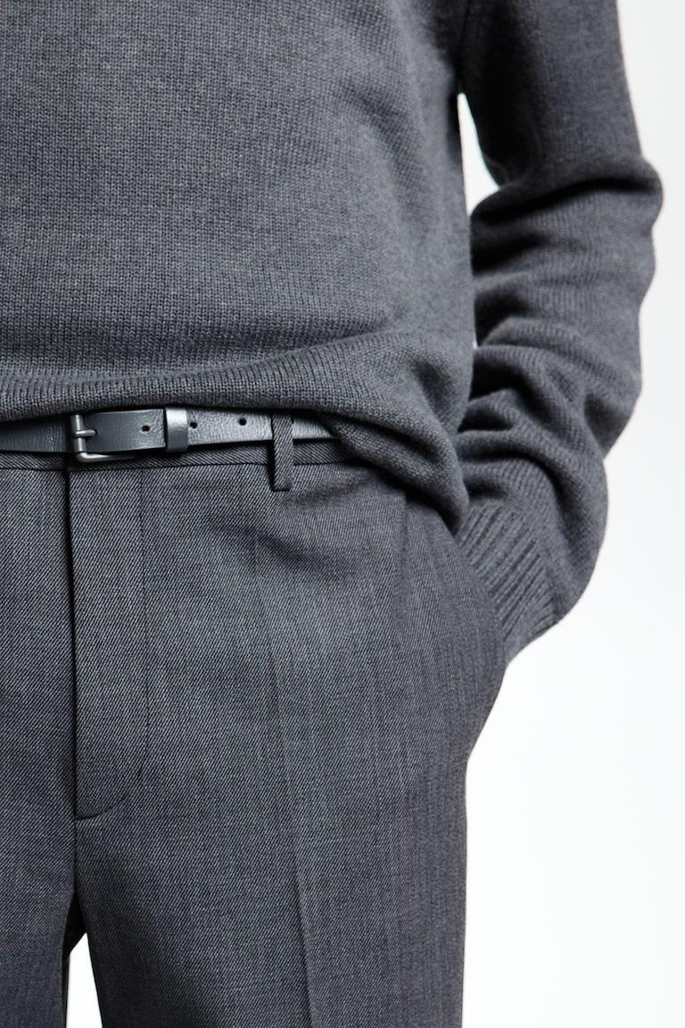 H&M Cinturón De Piel - Negro - HOMBRE