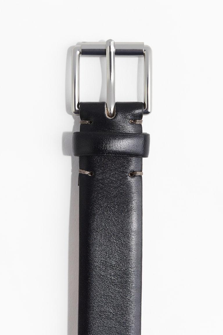 H&M Cinturón De Piel - Negro - HOMBRE