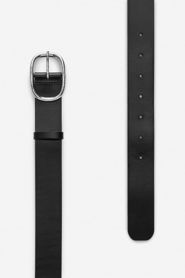 H&M Cinturón De Piel - Negro - MUJER