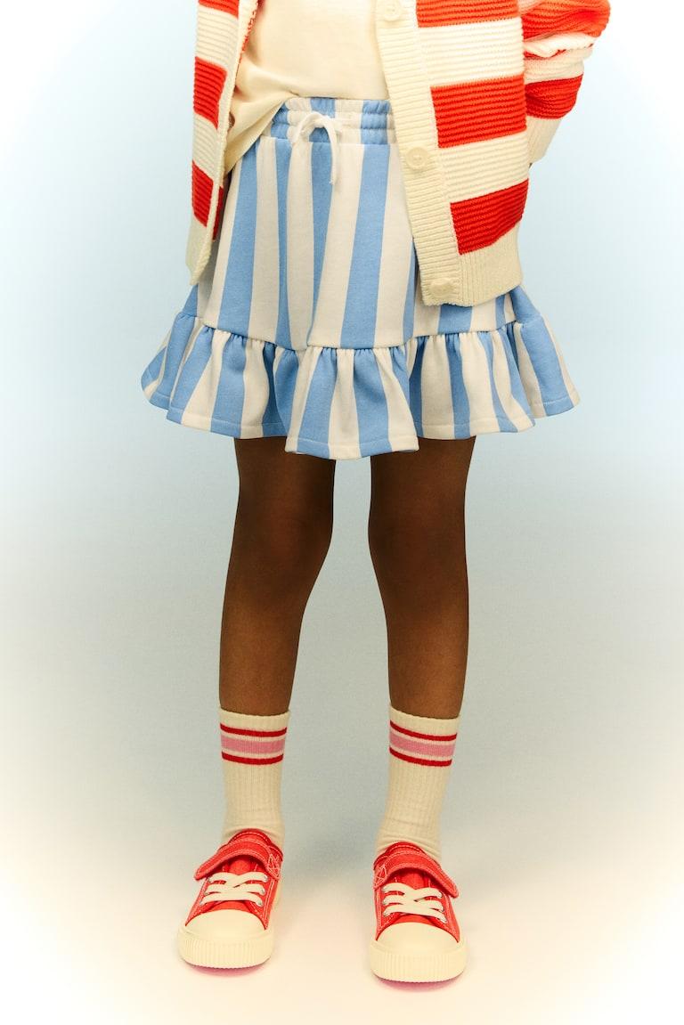 H&M Falda Con Volante - Blanco/Rayas - NIÑOS