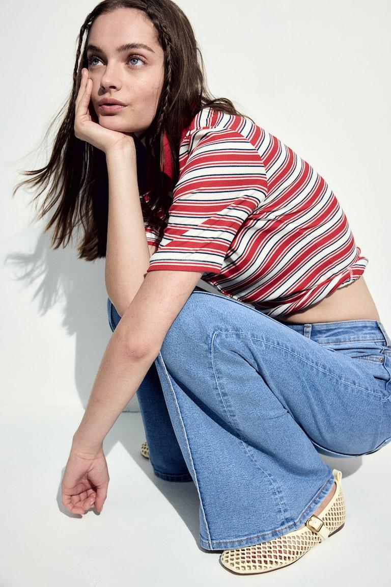 H&M Flared High Jeans - Azul denim claro - MUJER