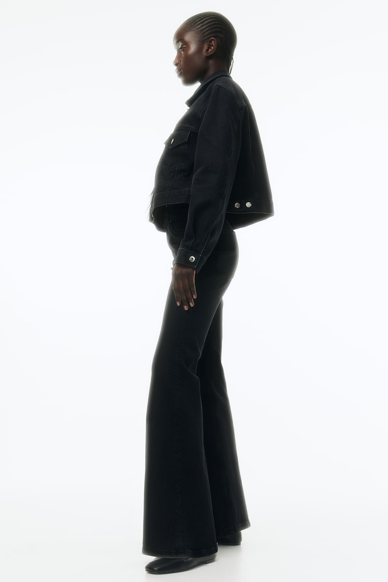 H&M Flared High Jeans - Gris - MUJER