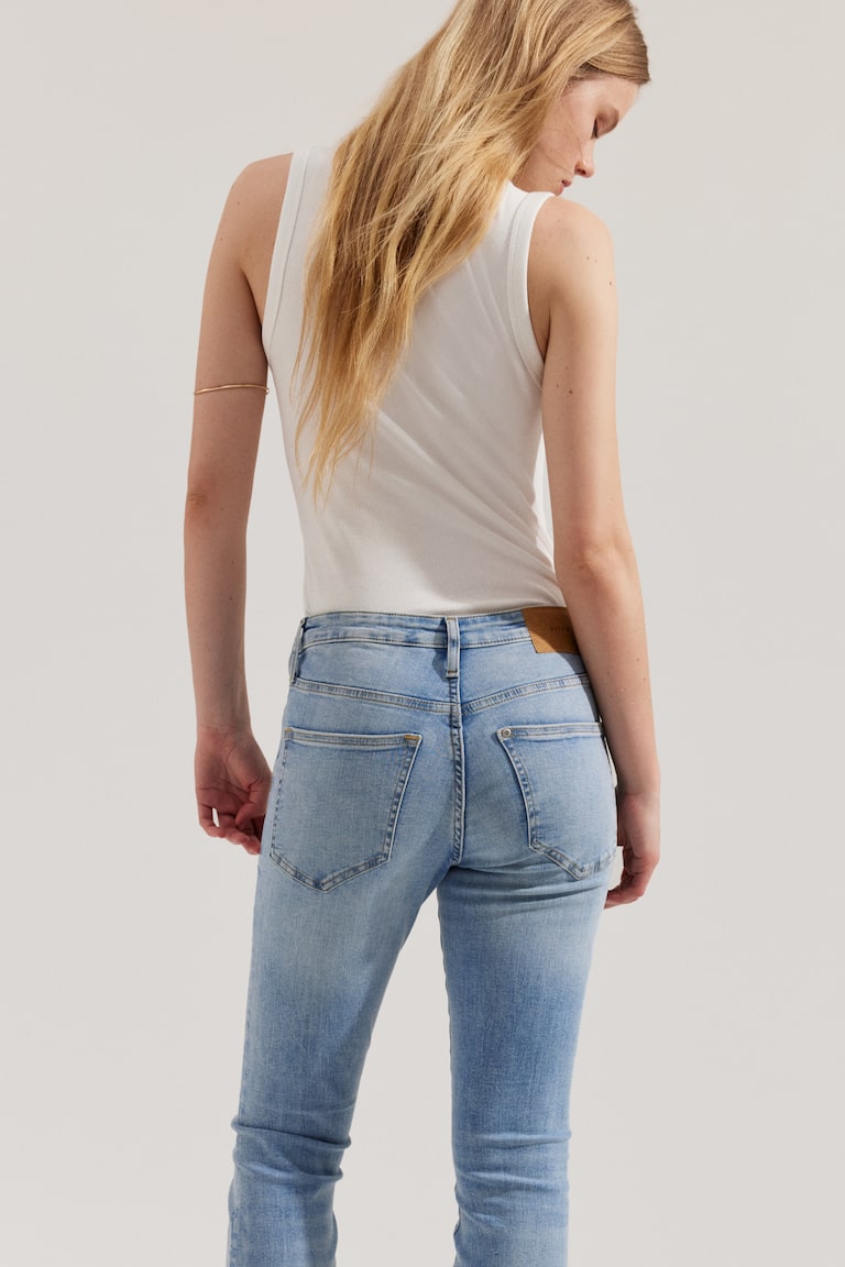 H&M Flared Ultra High Jeans - Azul Denim - MUJER