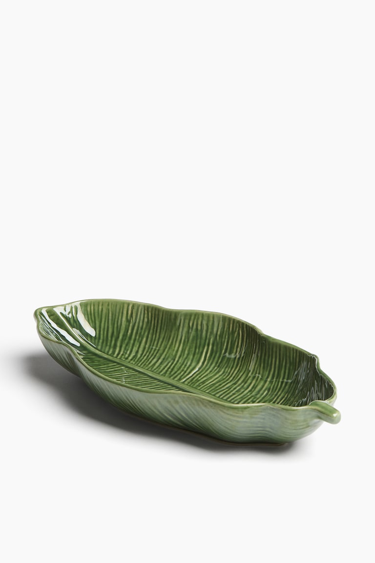 H&M Fuente De Servir Grande En Gres - Verde - HOME