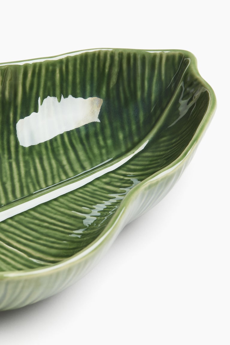 H&M Fuente De Servir Grande En Gres - Verde - HOME