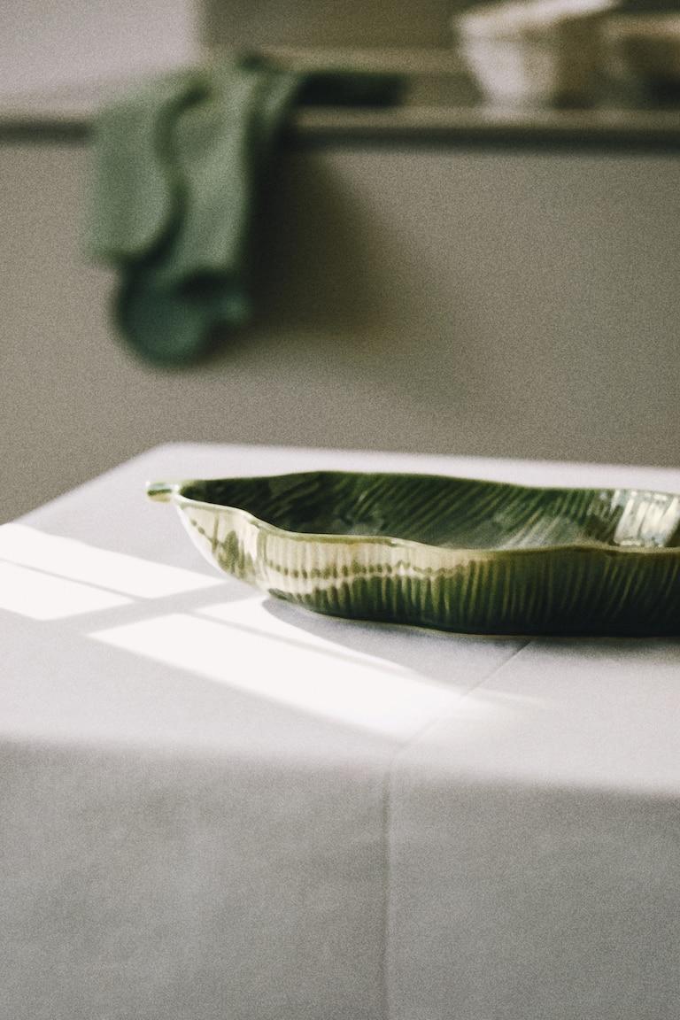 H&M Fuente de servir grande en gres - Verde - HOME