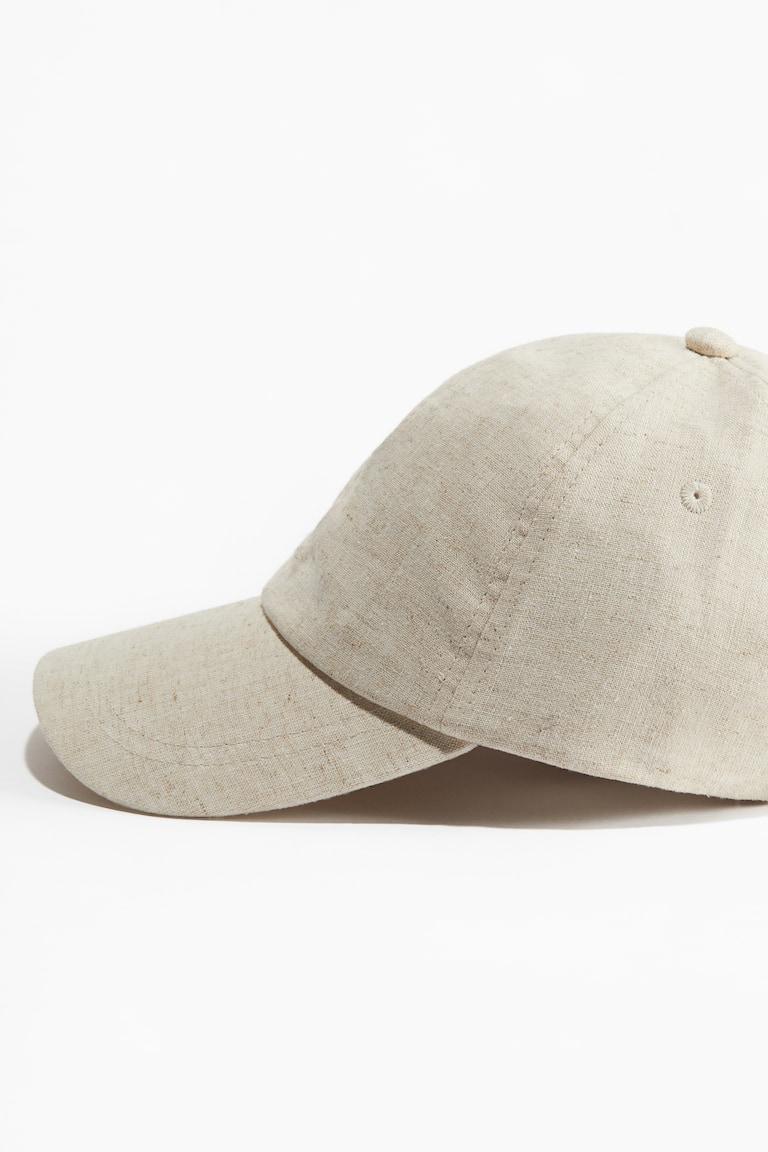 H&M Gorra En Mezcla De Lino - Beige Claro - HOMBRE
