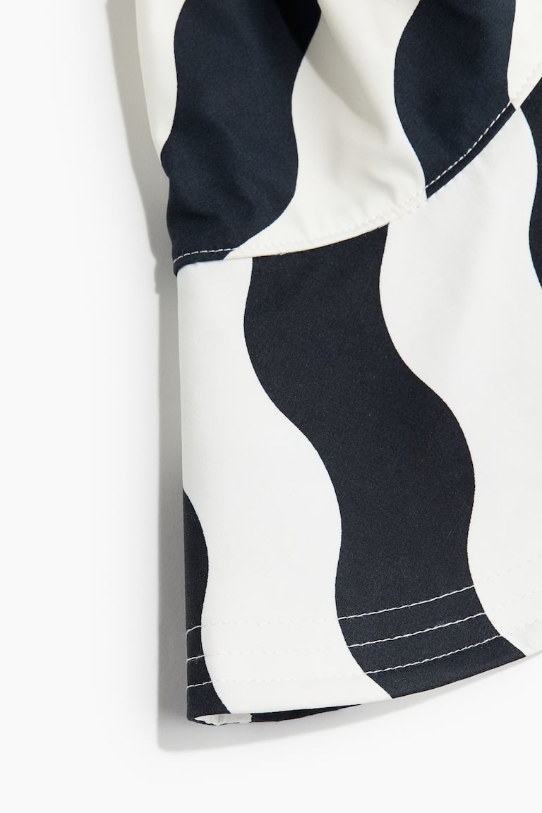 H&M Gorro De Ala Ancha - Blanco/Rayas Negras - MUJER