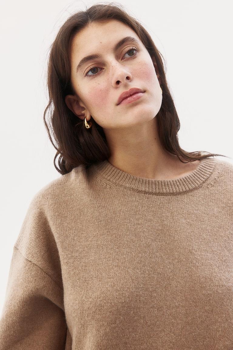 H&M Jersey Oversize - Beige Oscuro - MUJER