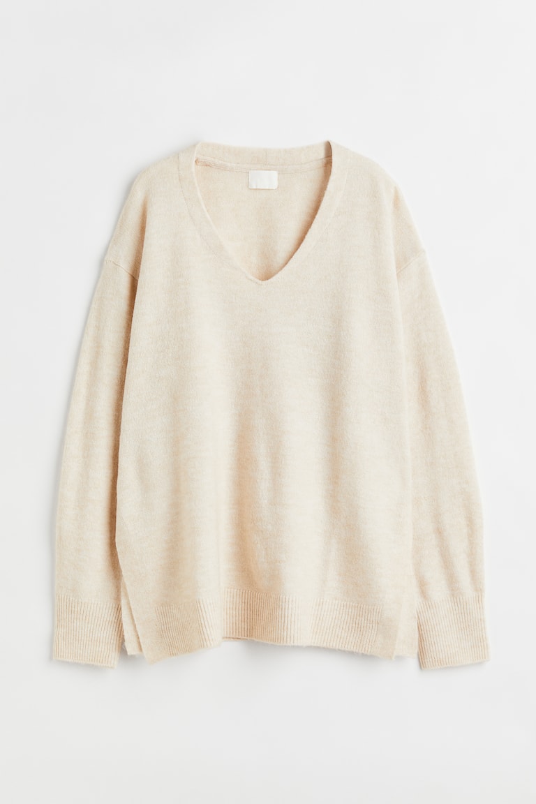 H&M Jersey oversize - Crema/Rayas - MUJER