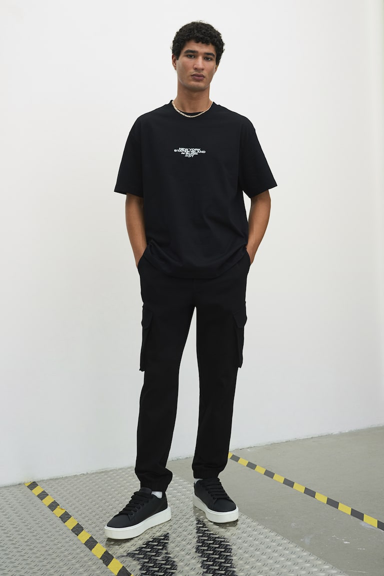 H&M Joggers Cargo Slim Fit - Negro - HOMBRE