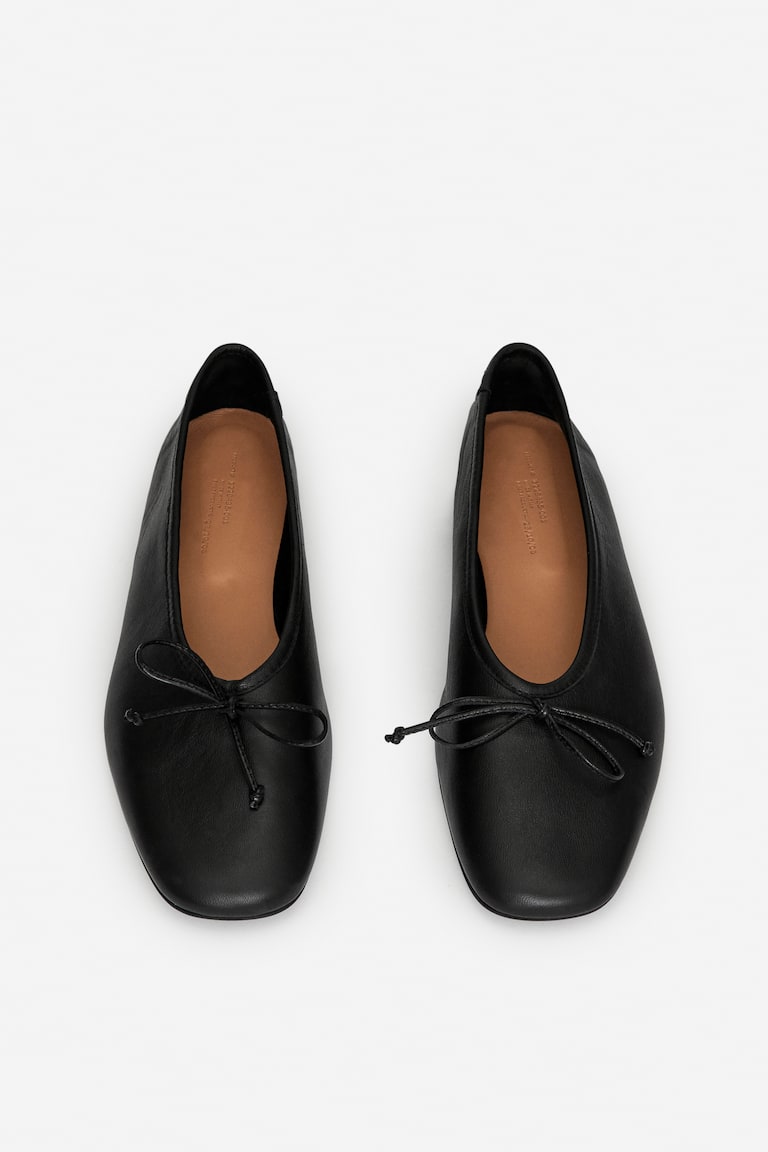 H&M Leather Ballet Flats - Negro - MUJER